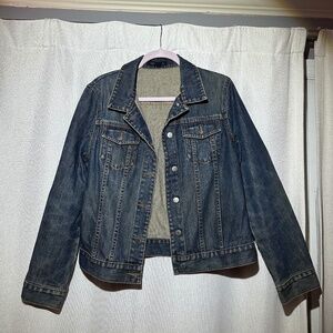 Vintage 1990s J.Crew Dark Wash Denim Jacket – Size Large